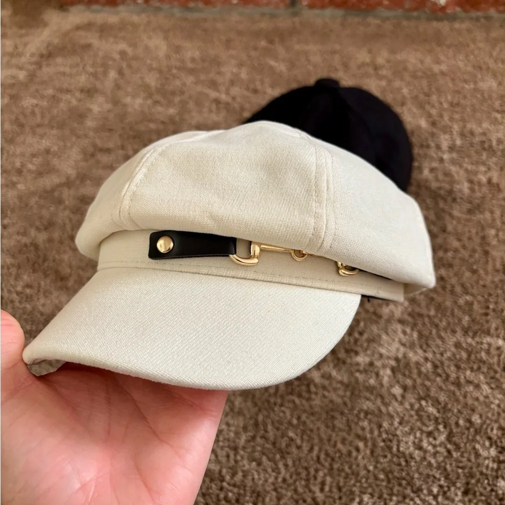 Elegant Cream Cap with Gold Accent - Picture 6 of 6